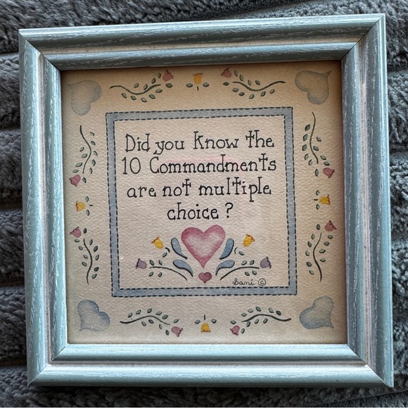 The ten commandments are not multiple choice frame cottage core shabby chic - Picture 1 of 3